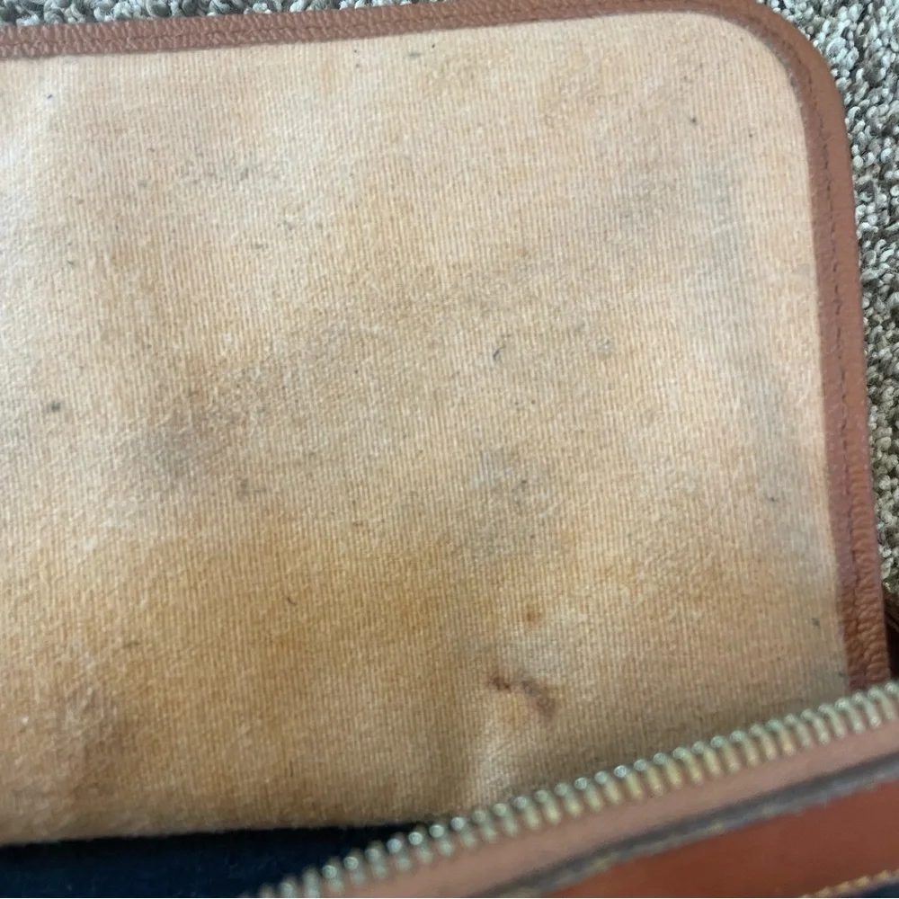 Dooney & Bourke Navy and Brown Leather Shoulder Bag